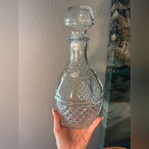 vintage Princess House or Crown Royal glass decanter with a stopper